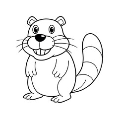 vector illustration of cartoon squirrel