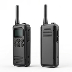 Compact walkie talkie set white background