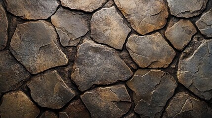 Fototapeta premium Close-up view of a textured stone pavement.