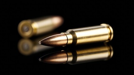 ammunition bullets with black background.