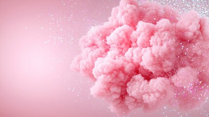 Pink Dreamy Cloud with Glitter Sparkle