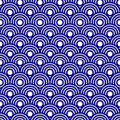 Abstract wallpaper with scales. blue half-circular pattern. Background and wallpaper blue design style. 