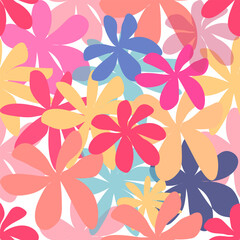 Colorful flowers, seamless patterns with floral for fabric