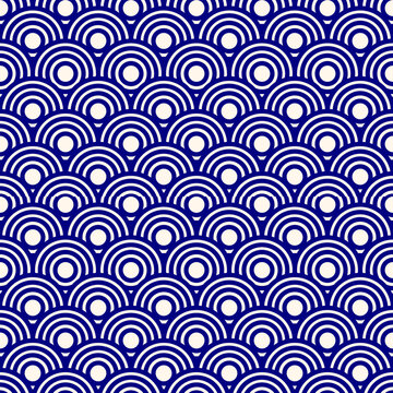 Abstract wallpaper with scales. blue half-circular pattern. Background and wallpaper blue design style. 