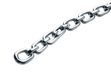 Obraz premium observe Metal Chain With Shiny Links on Black Background, Metallic Strength