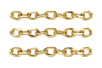 Golden Chains Linked Together Showing Strength And Connection, Golden Theme