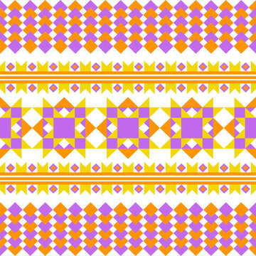 Oriental geometric ethnic patterns are used for background.