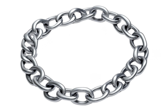 Silver Chain Connects Circles in Pattern and Metallic Concept Frame Art