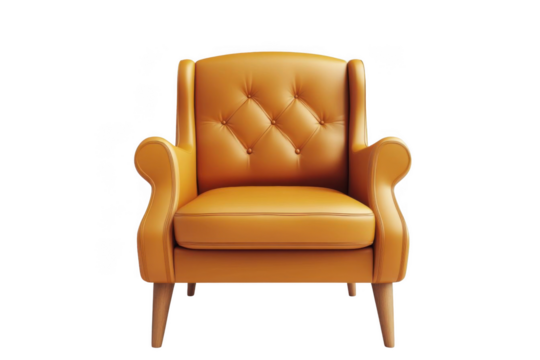 Elegant Armchair in caramel color tone, interior design and Home Furnishing