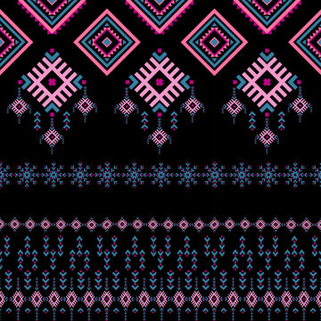 Oriental geometric ethnic patterns are used for background.