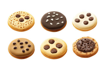 Obraz premium Enjoy Delicious Assorted Creamy Cookie With Chocolate And Vanilla Concept