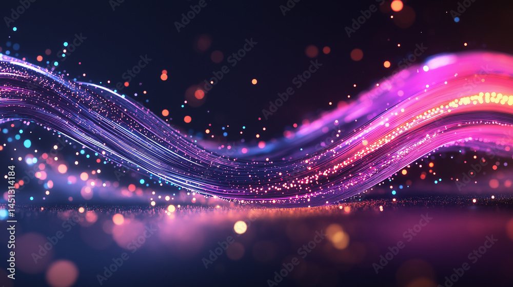 Canvas Prints flowing light wave: an abstract, dynamic composition showcases a mesmerizing wave of vibrant light, 