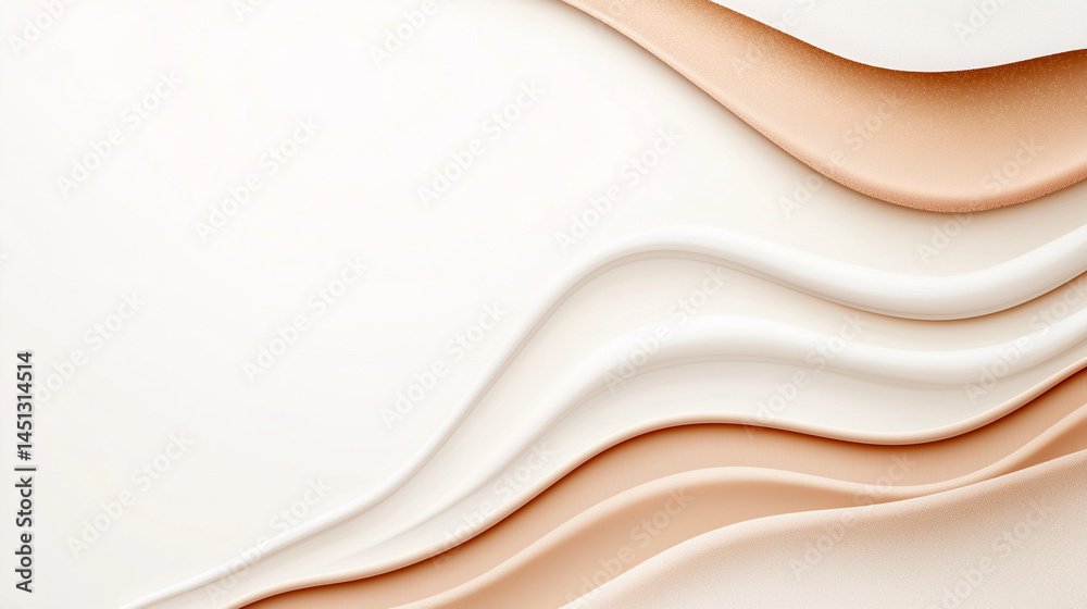 Wall mural elegant layered texture: a captivating abstract composition showcasing layered forms, with curves an