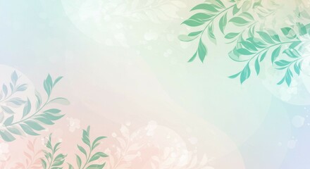 Green Leaf Background with Pastel Color