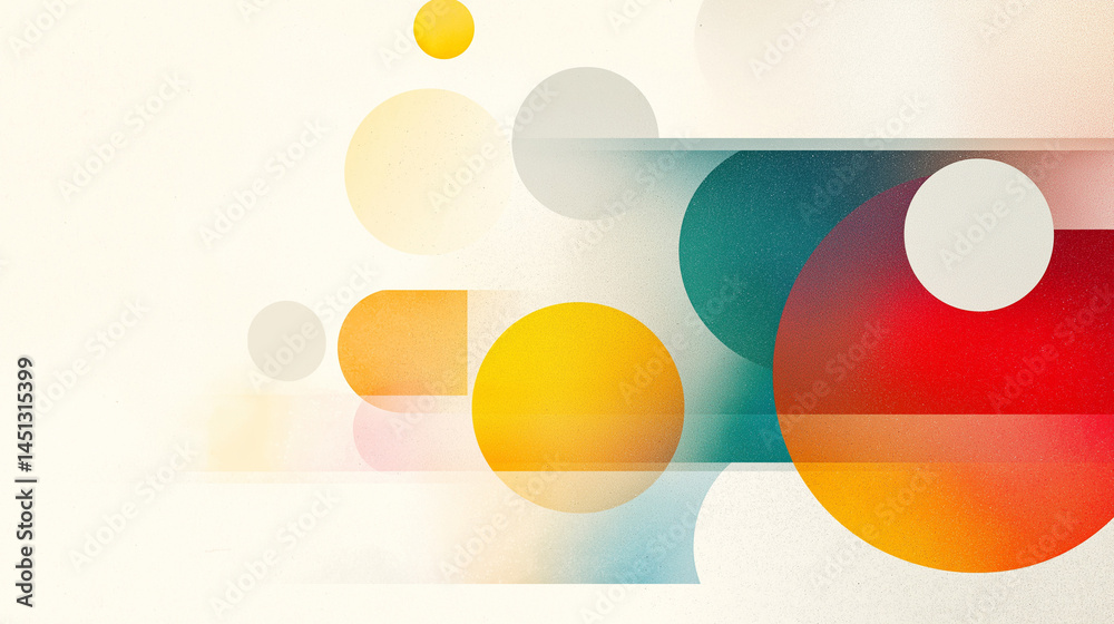Wall mural geometric harmony: a minimalist design of overlapping circles and rectangles with a touch of eleganc