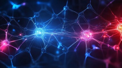 Abstract neural network with glowing nodes and connections representing artificial intelligence