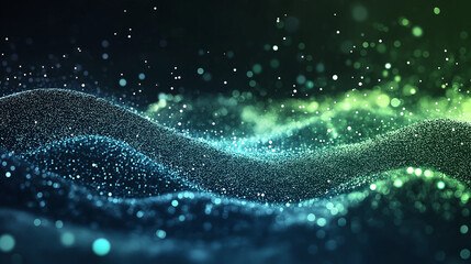 Abstract Fluid Particle Waves: Dive into a captivating abstract realm where fluid waves of particles undulate with mesmerizing beauty, creating a dynamic, ethereal dance of light and form.