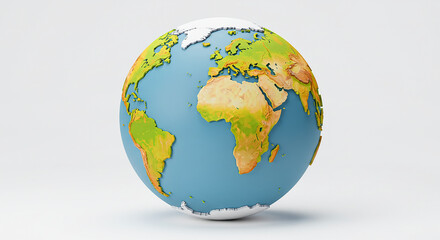 Fototapeta premium Rotating earth globe showing africa, europe and asia continents