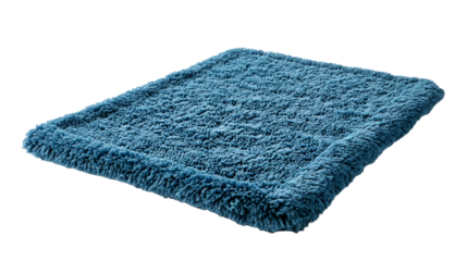 Soft, plush blue rug with a textured surface, placed on a light background, ideal for home decor and interior design