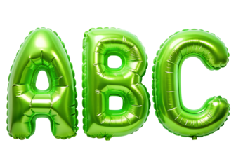 green ABC balloon clipart png image on transparent background