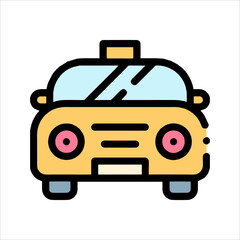 cartoon taxi car