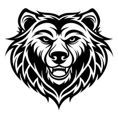 Bear Head Vector Illustration - Wild Animal Design, Forest Creature Icon,High-quality vector of a bear head, perfect for wildlife, forest animal projects