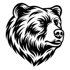 Bear Head Vector Illustration - Wild Animal Design, Forest Creature Icon,High-quality vector of a bear head, perfect for wildlife, forest animal projects