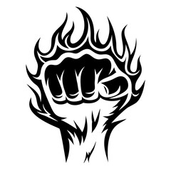 Raised Fist Vector Illustration - Protest Symbol, Empowerment Icon