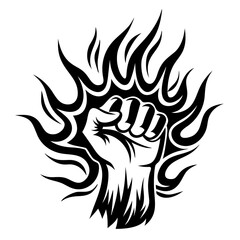 Raised Fist Vector Illustration - Protest Symbol, Empowerment Icon