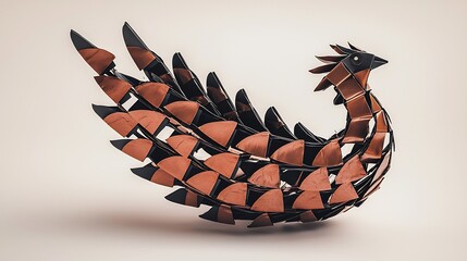 Abstract Metal Bird Sculpture