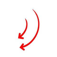 Curved Red Arrow Vector Illustration