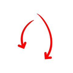 Curved Red Arrow Vector Illustration