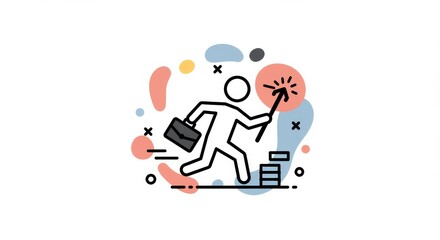 Dynamic Business Leader Climbing Towards Success with Innovative Strategies
