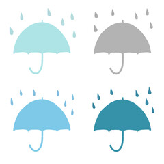 クレヨン画風シルエットの傘セット