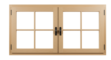 Wooden Multi-Pane Window Isolated Architecture Frame Building Design