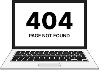 Error 404 on laptop - outline