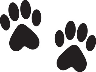 Two Paw Prints Silhouette: Animal Track Vector