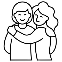 Fototapeta premium Friends-hugging Printable Graphic Design Digital Download Art