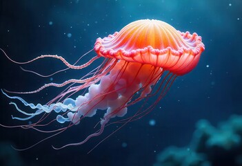 Obraz premium This is a stunning image of a jellyfish!