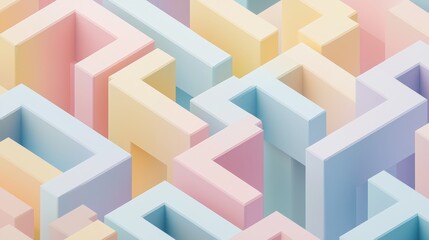 Abstract Maze-Like Stair Steps