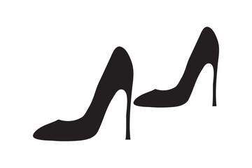 woman high heel icon, shoe high heel vector silhouette