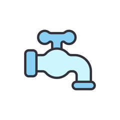 Faucet colored icons, minimalist vector illustration ,simple transparent graphic element .Isolated on white background