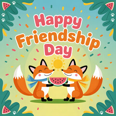 International Friendship Day card, poster. Vector