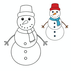 A cheerful snowman with a carrot nose, coal eyes, and a cozy scarf, standing tall in the snow, embodying the winter spirit and joy of the holiday season.
