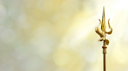 sacred golden vel (spear) symbol of Murugan, standing upright, minimal pastel yellow to white gradient, Ai generated images