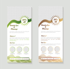 Beauty salon and spa center rack card template design 