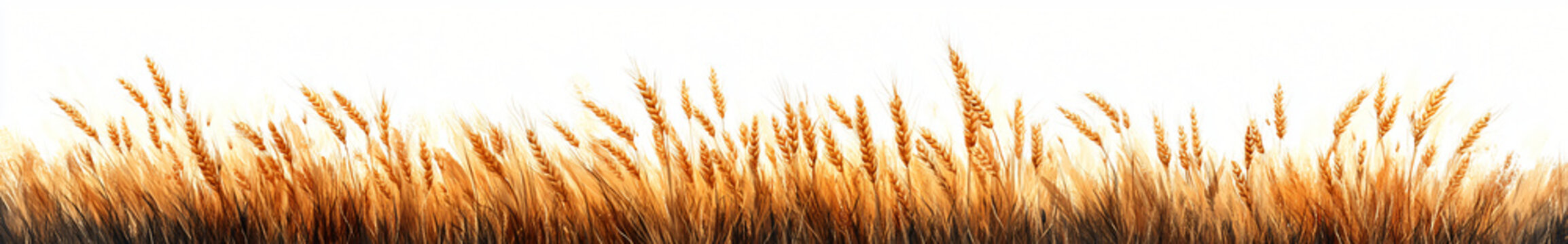Minimalist wheat illustration on white. Serene, inviting nature scene with gold and amber gradients. Perfect for web designs, marketing materials, conveying growth, simplicity.