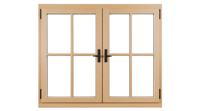 Wooden Double Hung Window Isolated Architecture Frame Home Design