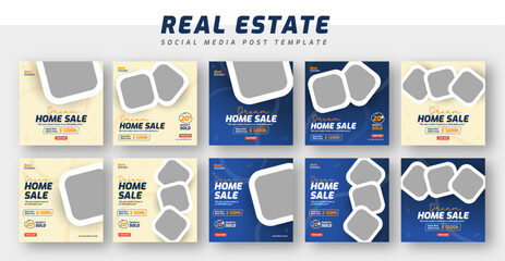Real estate social media post web banner template set | House rent banner | Corporate business banner template