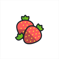 strawberry on green background